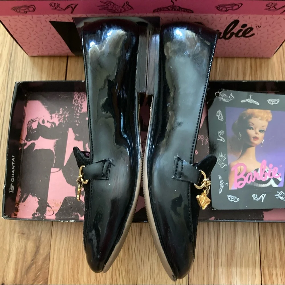 Vintage RARE 1993 Barbie 35th anniversary patent flats little girls size 10.5
